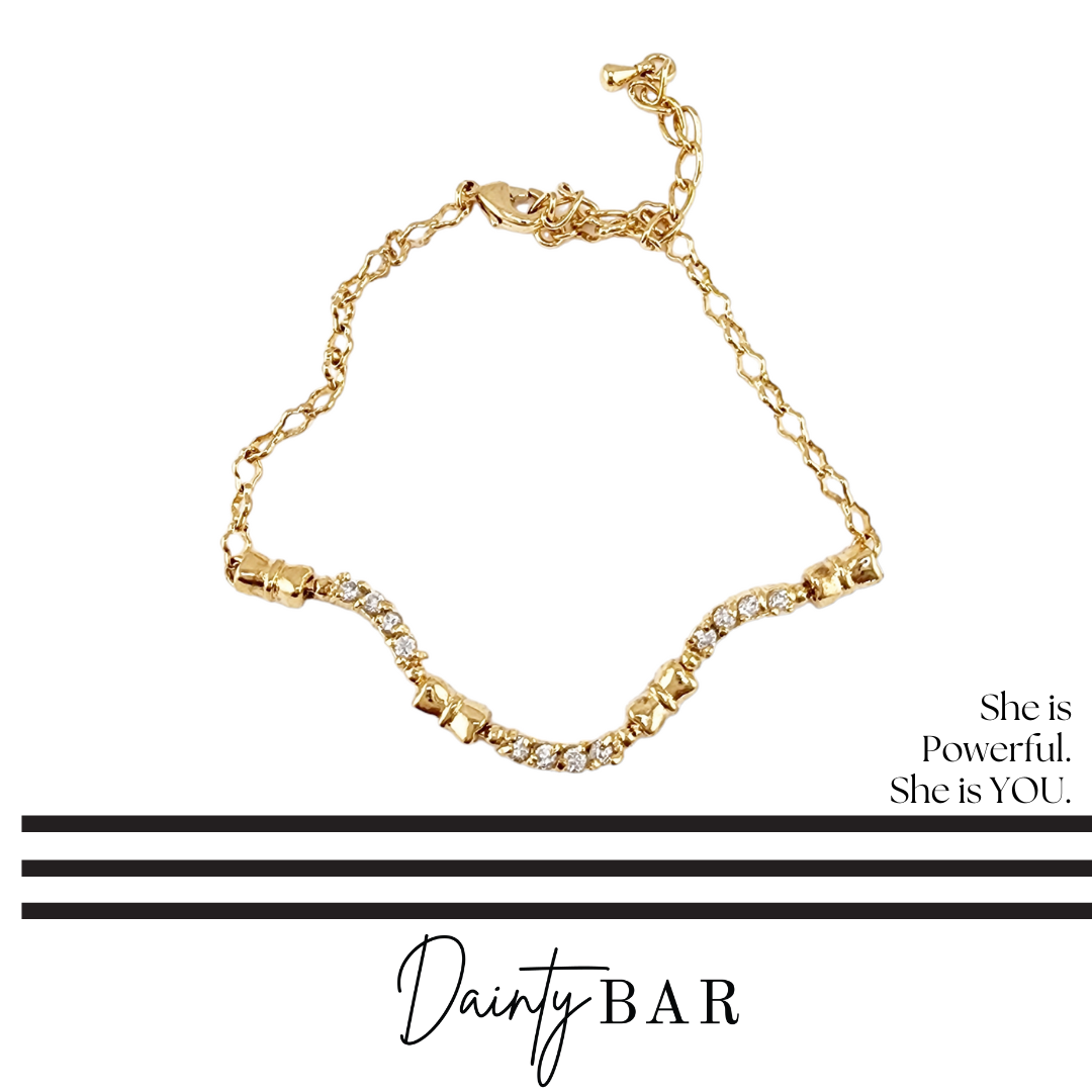 Clear Zironia Bow Chain Bracelet