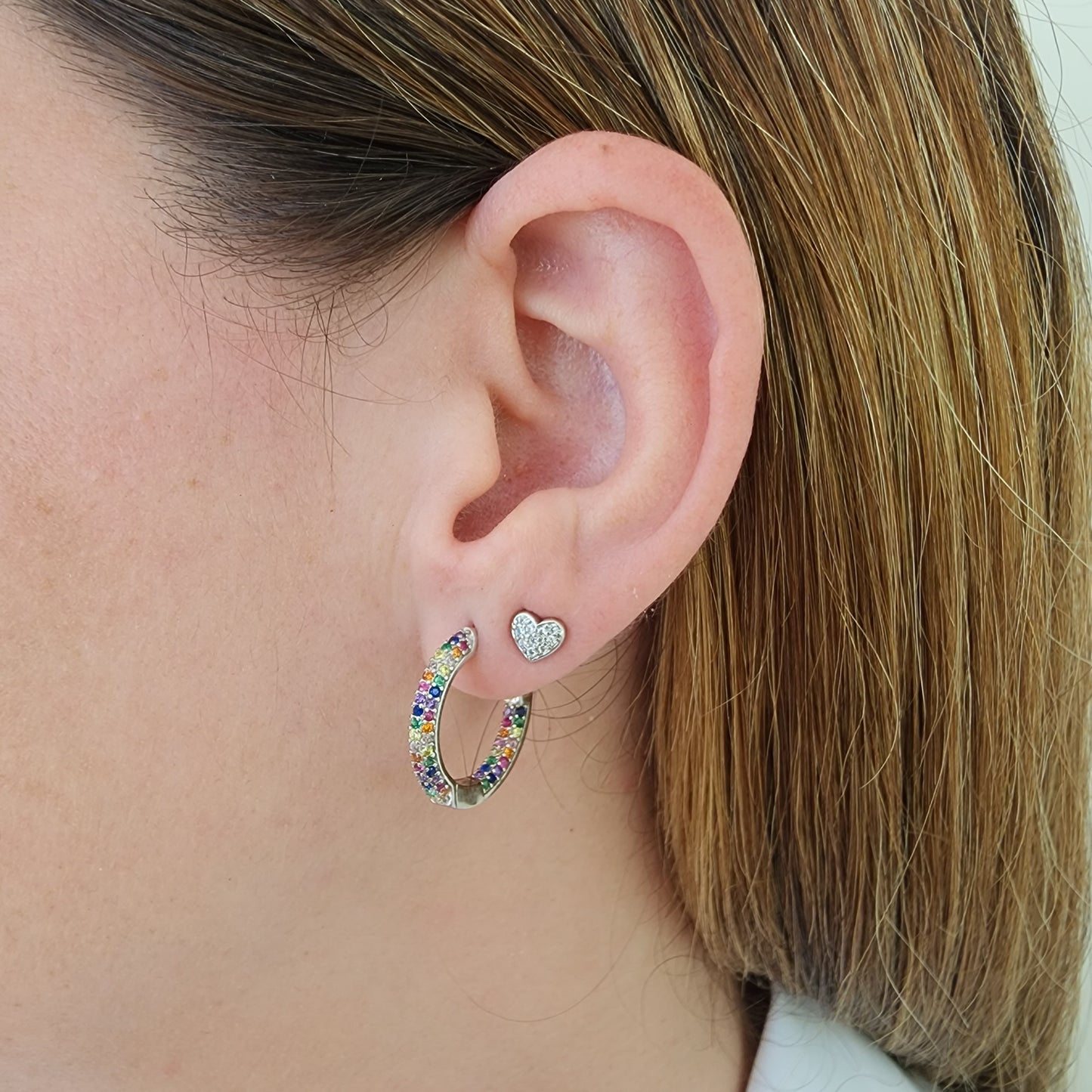 Heart Pave Mini Earrings