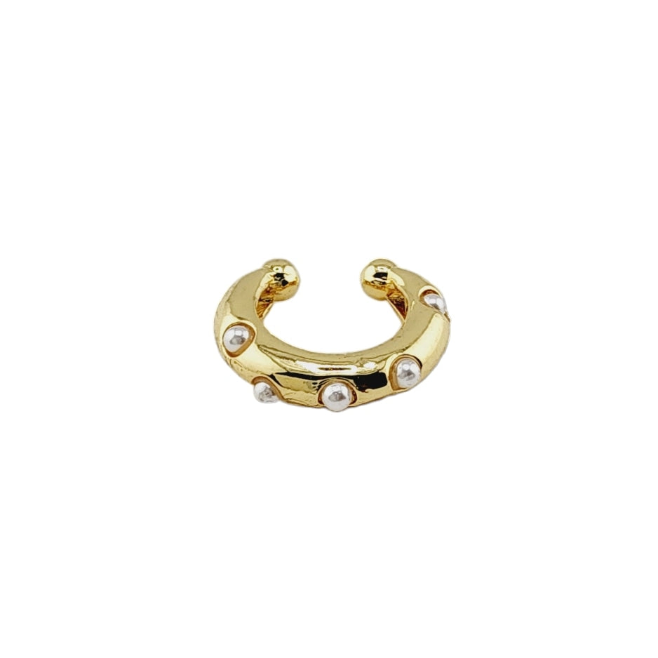 Puff Pearl Gold Ear Cuff