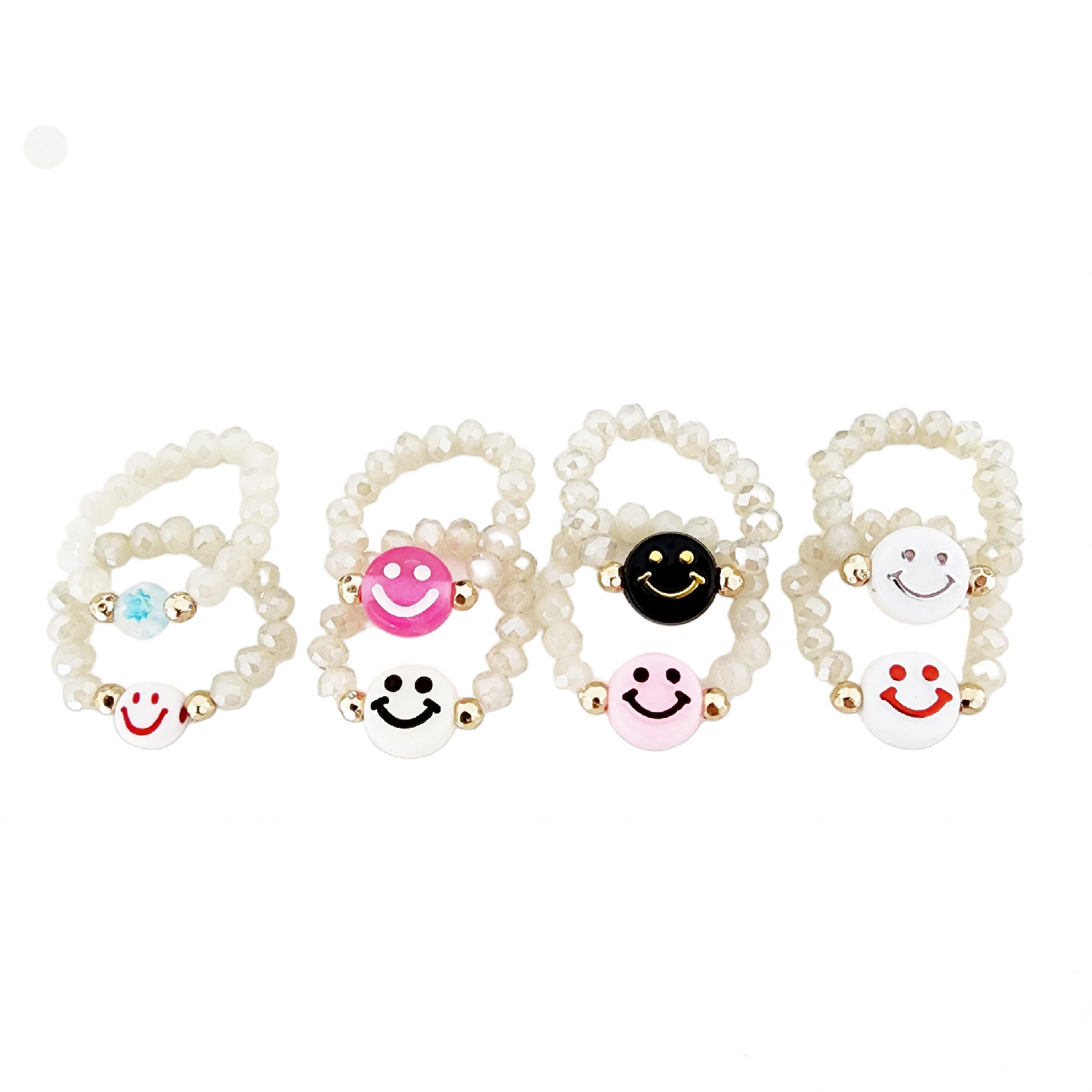 Champagne Beaded Stretch Ring