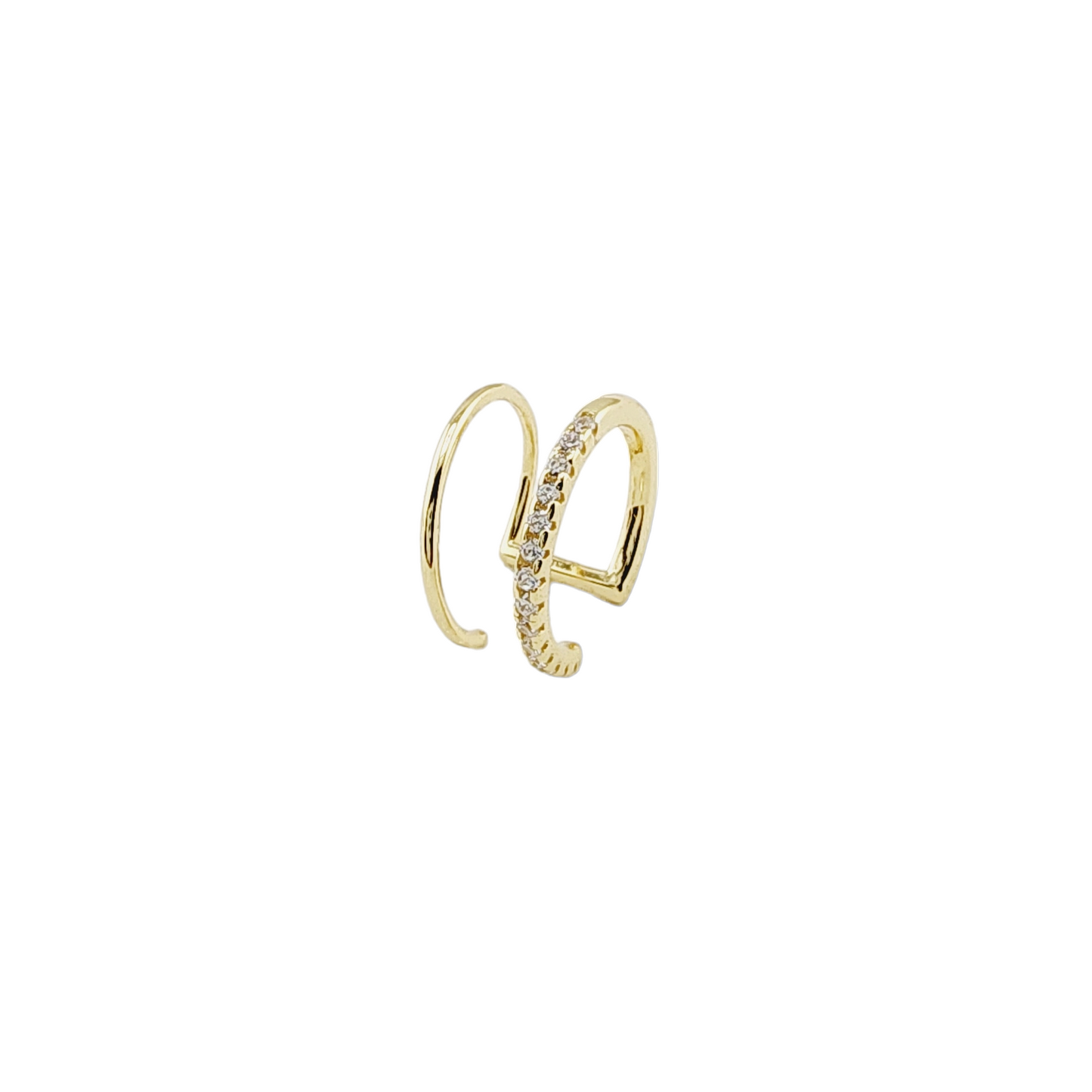 Double Bar Pave Ear Cuff