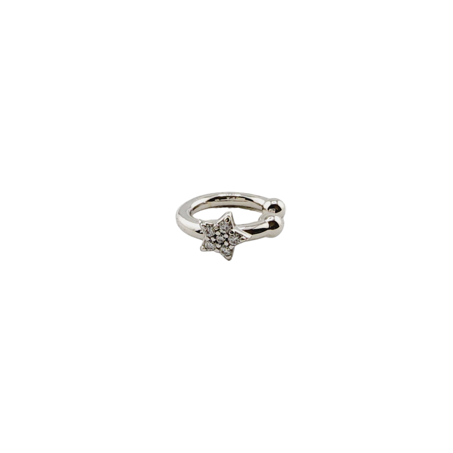 Mini Multi Cz Star Ear Cuff Silver