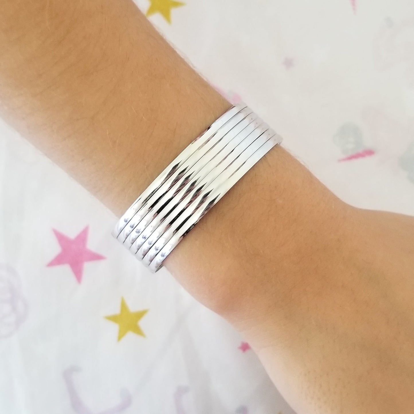 Kids Silver Bangle Set