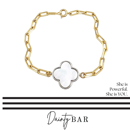Pearl Clover Chain Bracelet