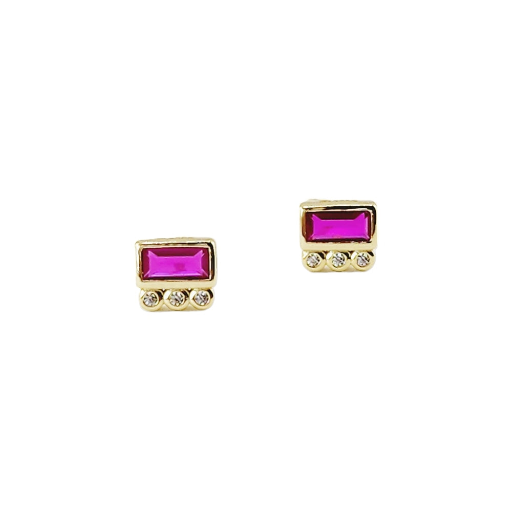 3-Stone Pink Earrings