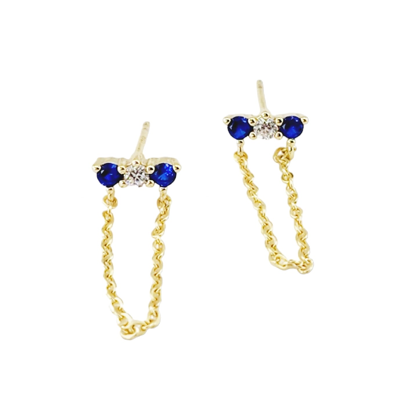 Sapphire Chain Earrings