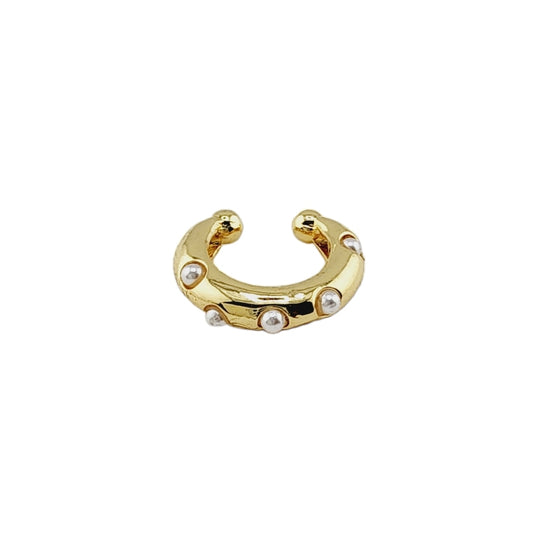 Puff Pearl Gold Ear Cuff