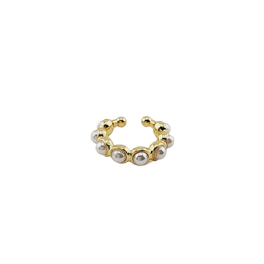 Scalloped Pearl Gold Ear Cuff