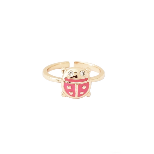 Kids Pink Ladybug Ring