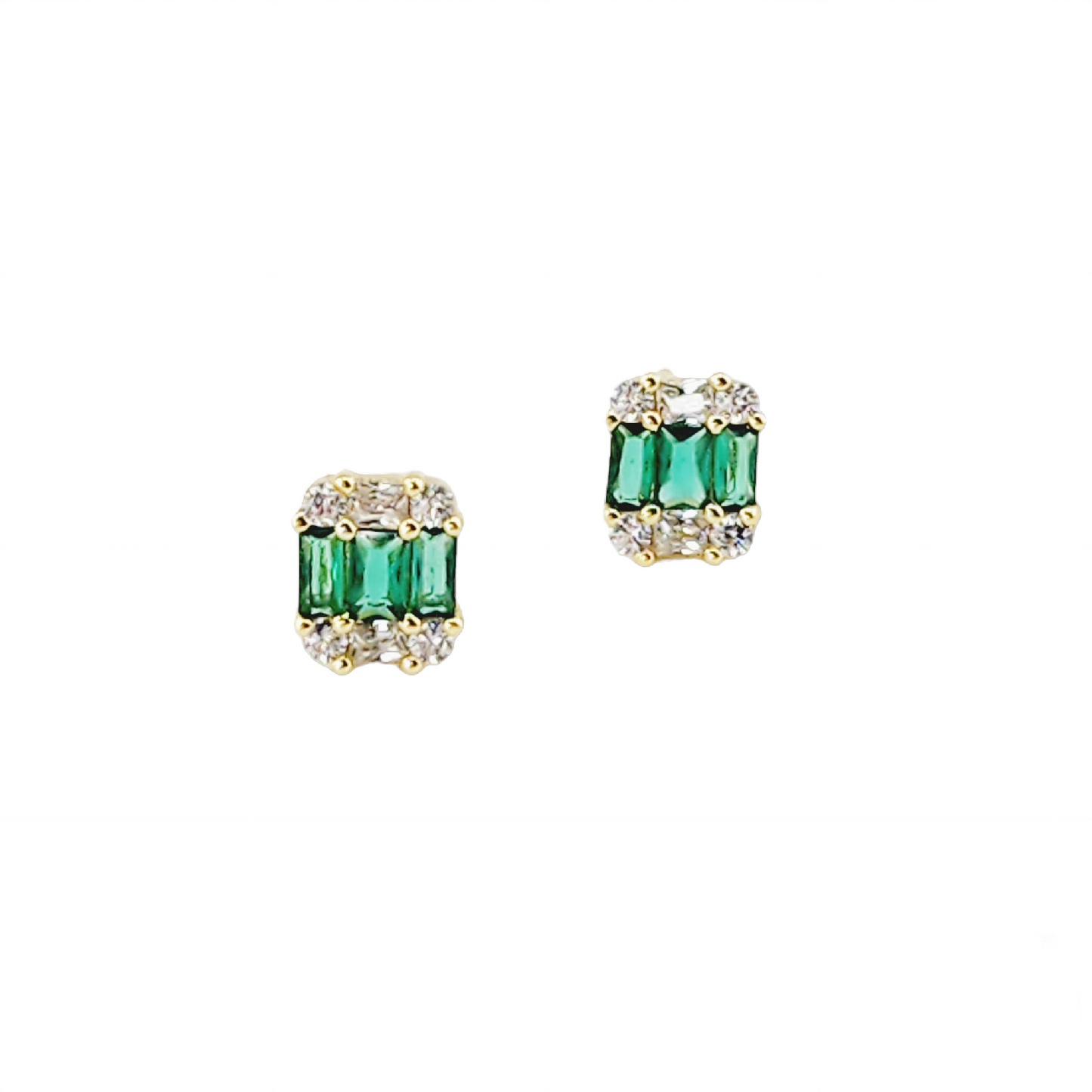 Baguette Emerald Earrings