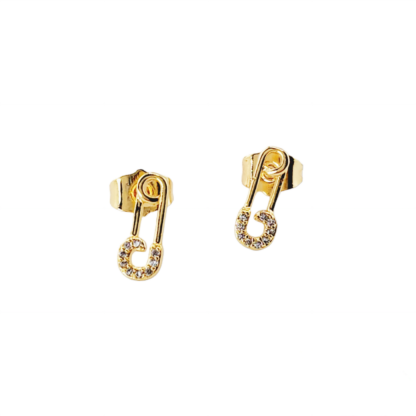 Mini Pave Paperclip Earrings
