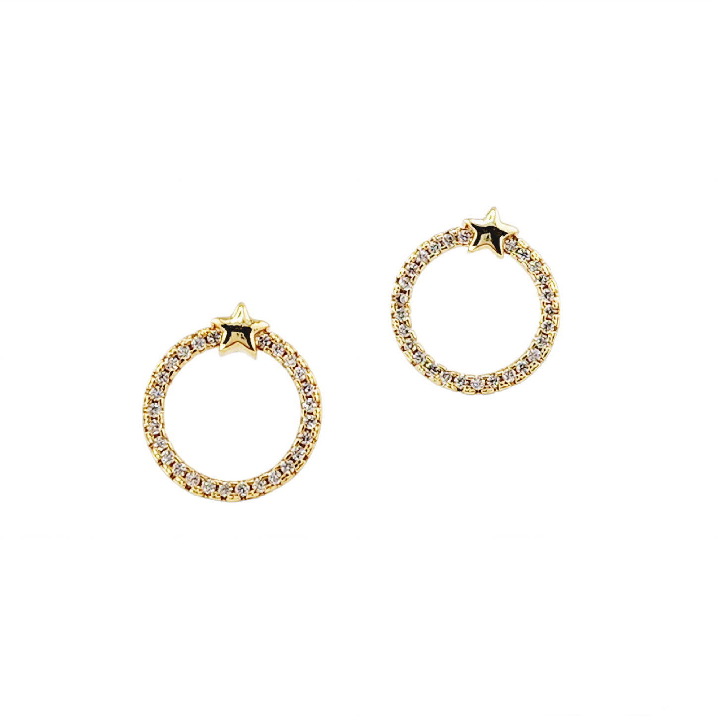 Open Circle Star Earrings