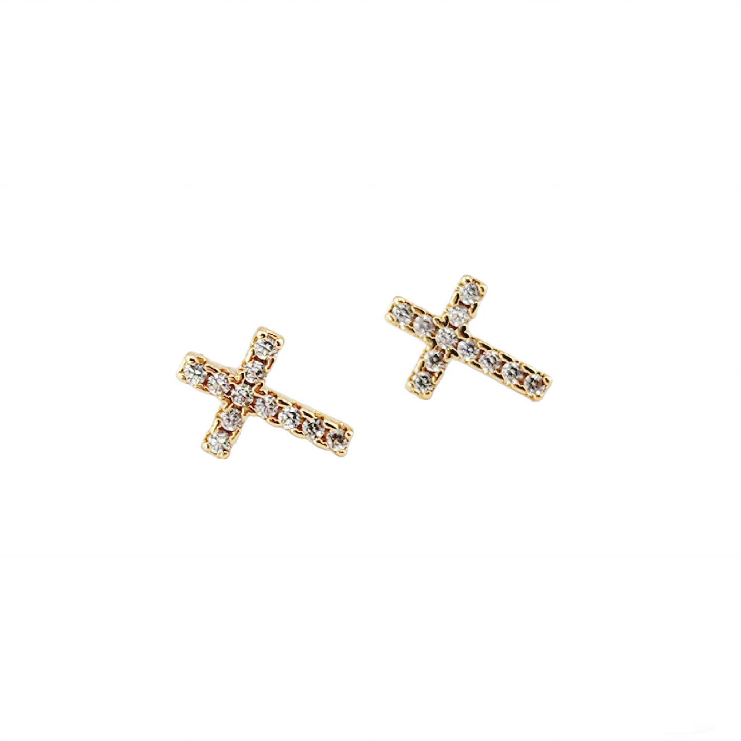 Cross Pave Earrings