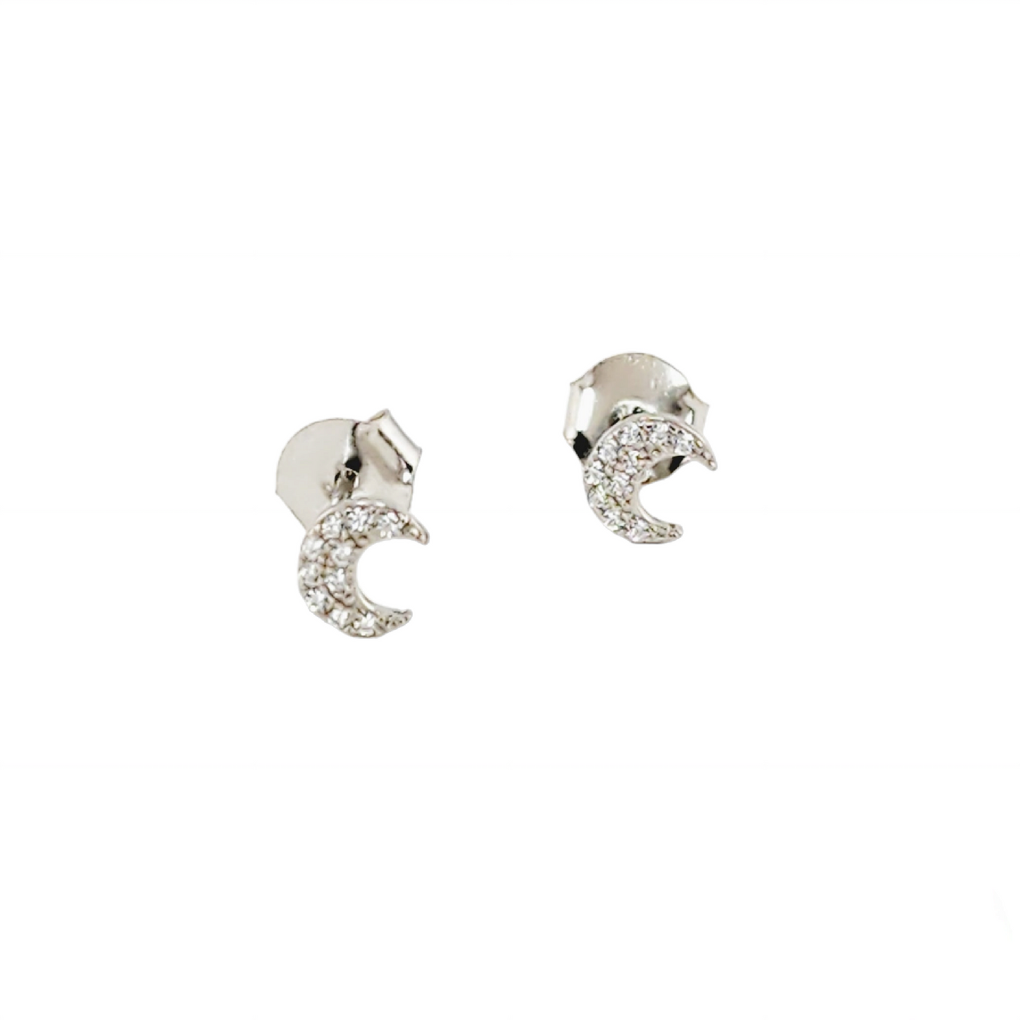 Mini Moon Pave Earrings