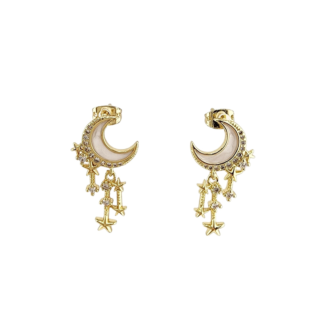 Dangle Drop Moon Earrings