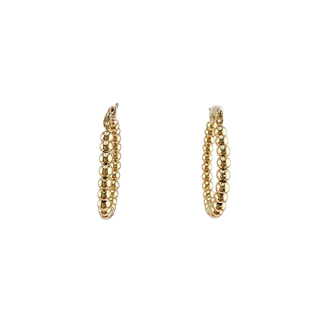Mid Gold Beaded Hoop Earrings