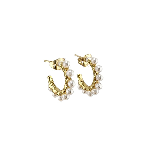 Pearl Mini Hoop Earrings