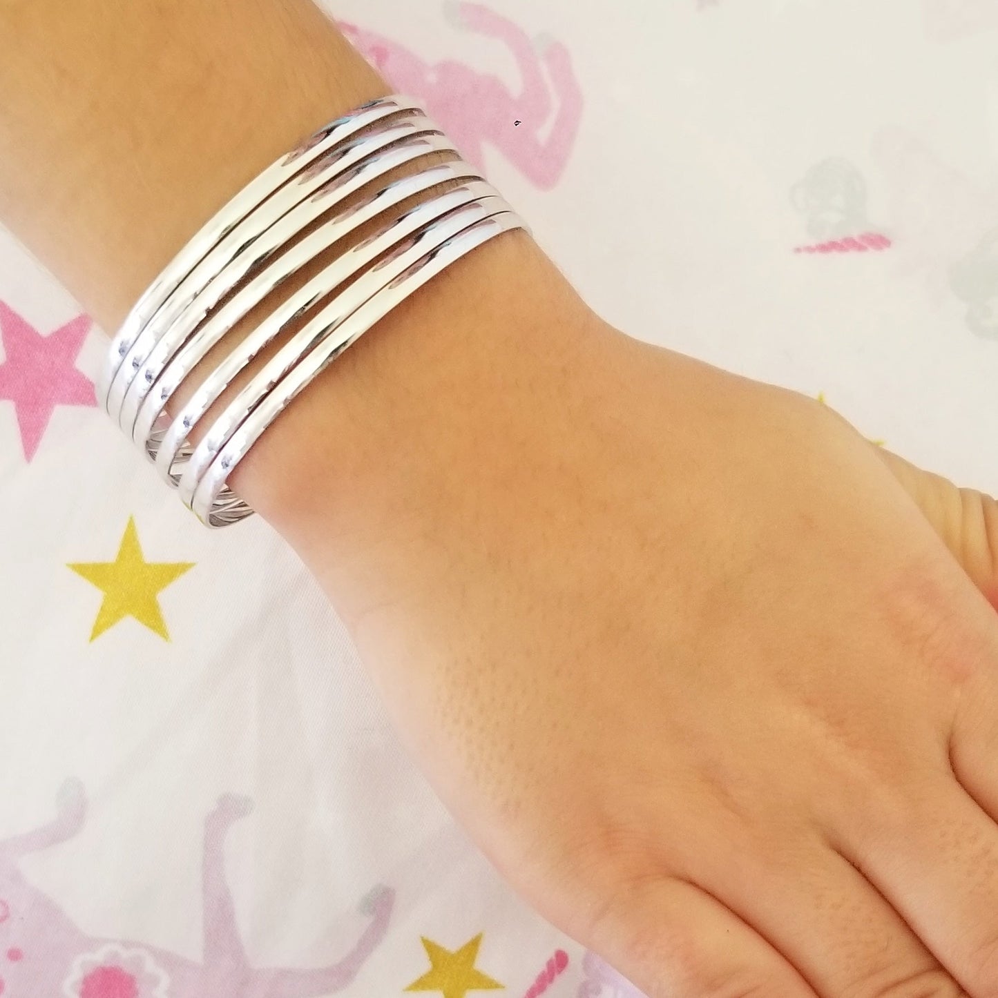 Kids Silver Bangle Set